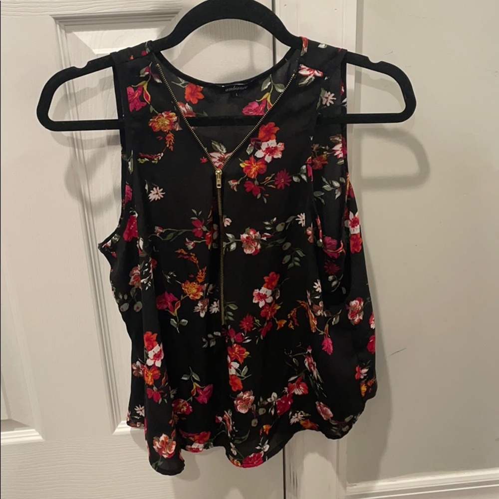 Sheer black rose top